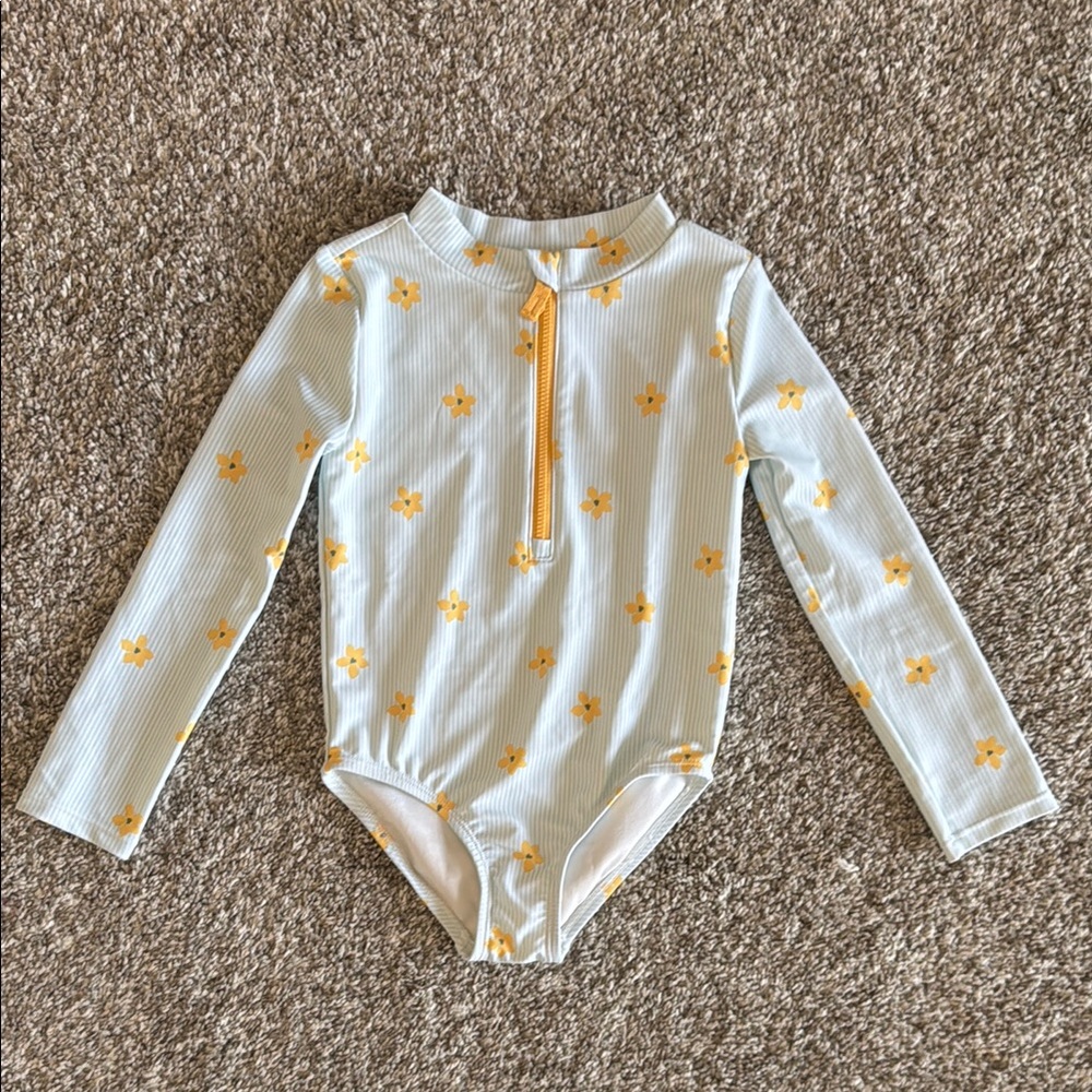 Carter's Blue and Yellow Floral Swimsuit